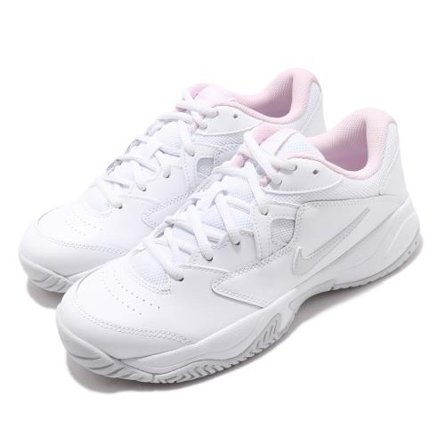 Nike 網球鞋 Court Lite 2 運動 女鞋 經典款 舒適 避震 包覆 皮革 支撐 白 粉 AR8838104 [ACS 跨運動]