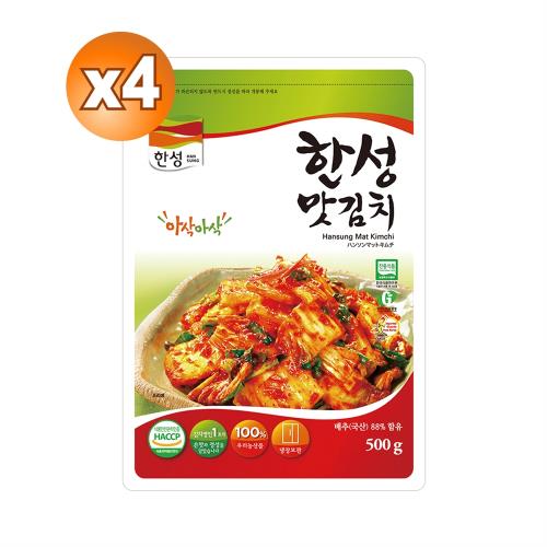 【韓味不二】漢盛Kimchi 韓國泡菜切片 500g*4包 (效期2022/06/04)