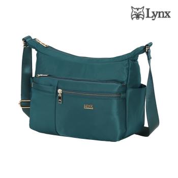 【Lynx】多口袋/多夾層/船型設計側背包/斜背包-湖水綠