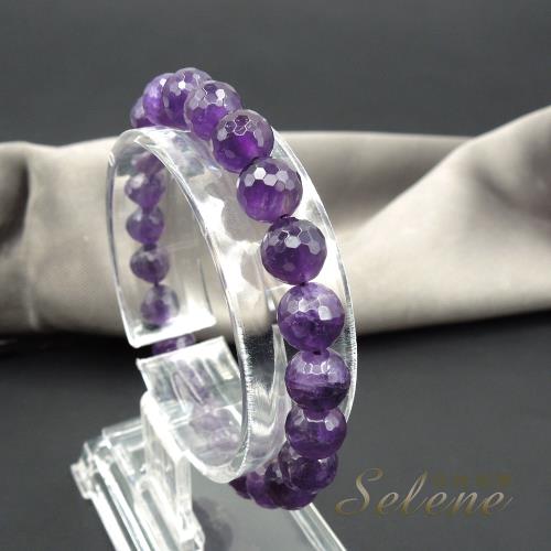 【Selene】紫水晶圓珠切角手珠(7-8mm)