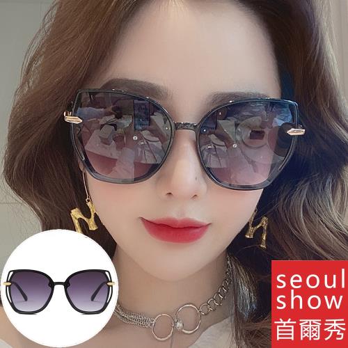 seoul show首爾秀 鏤空復古箭頭貓眼太陽眼鏡UV400墨鏡 6046
