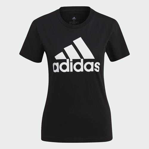 Adidas 女短袖上衣 棉質 基本款 黑【運動世界】GL0722