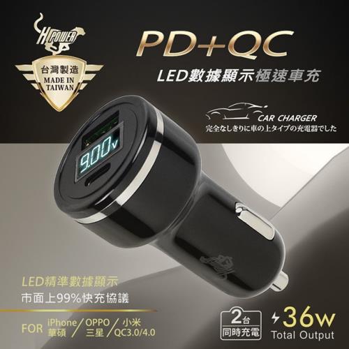 台灣製造pd Qc3 0 36w雙孔液晶顯示車用全協議快速充電器 車充 Usb車充 擴充座 Etmall東森購物網
