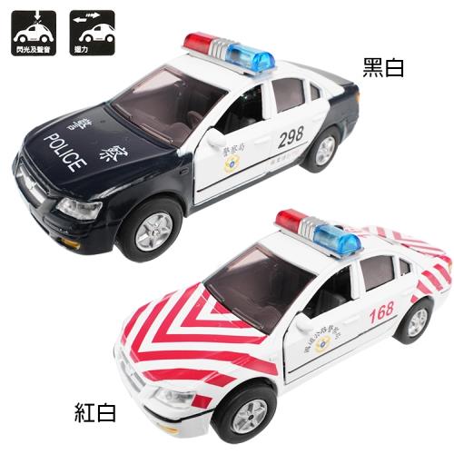 合金車玩具紅斑馬國道警車玩具迴力車汽車模型聲光玩具車 CT-298A/CT-298B【卡通小物】
