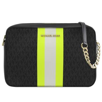 MICHAEL KORS CROSSBODIES 經典滿版斜背方包.黑灰