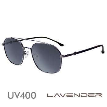 Lavender偏光片太陽眼鏡 雙槓金屬十字雕刻鏡腳-迷霧灰J3196-C2