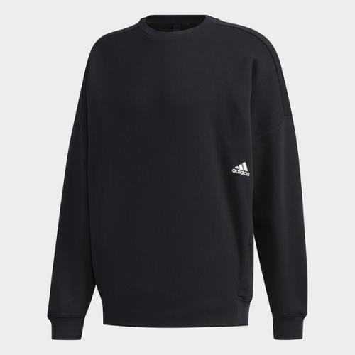 Adidas MUST HAVES WORD 男裝 長袖 T恤 寬鬆 東京街頭風圖案 棉質 黑【運動世界】GE0363