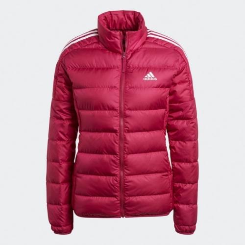 Adidas Essentials Down 女裝 羽絨外套 立領 休閒 保暖 口袋暗扣 紅【運動世界】GH4597