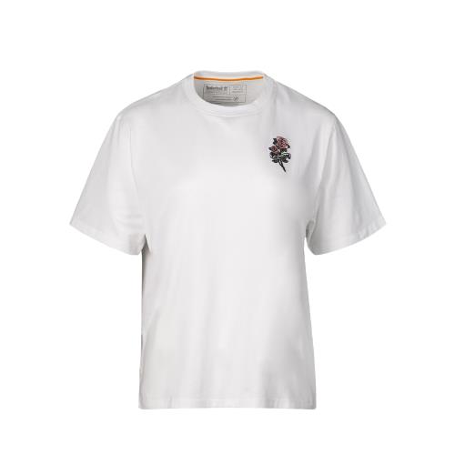 Timberland 女款白色圓領短袖T恤 A25FD100