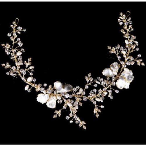 【Jpqueen】典藏真愛珍珠鋯石美麗頭飾(2色可選)