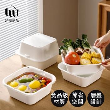 【好物良品】日本雙層蔬果洗菜瀝水籃 (洗菜籃 洗菜盆 菜盆 蔬菜瀝水籃 水果籃 水果盆 收納籃 收納盆)