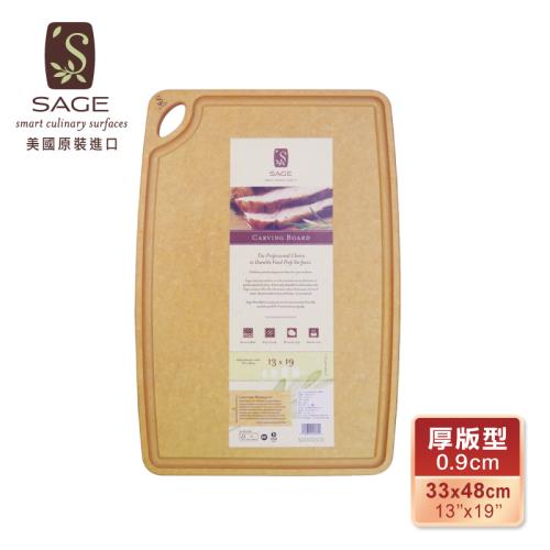【美國SAGE】抗菌木砧板 凹槽型(33x48x厚0.9cm)-美國原裝進口