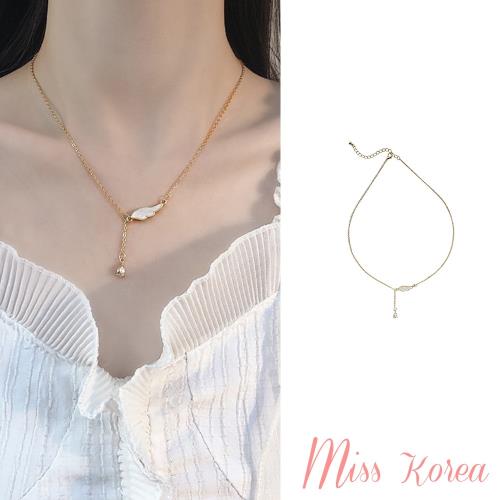 【MISS KOREA】韓國設計天使翅膀水鑽吊墜甜美鎖骨鍊