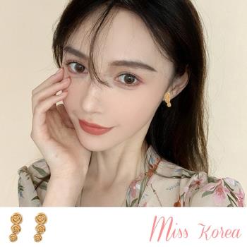 【MISS KOREA】韓國設計S925銀針立體玫瑰花朵浪漫氣質耳釘