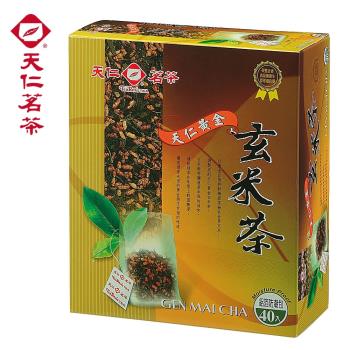 【天仁茗茶】 黃金玄米茶袋茶40入-(商品效期:2025/01/18)