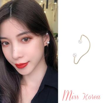 【MISS KOREA】韓國設計法式復古氣質珍珠無耳洞造型耳勾