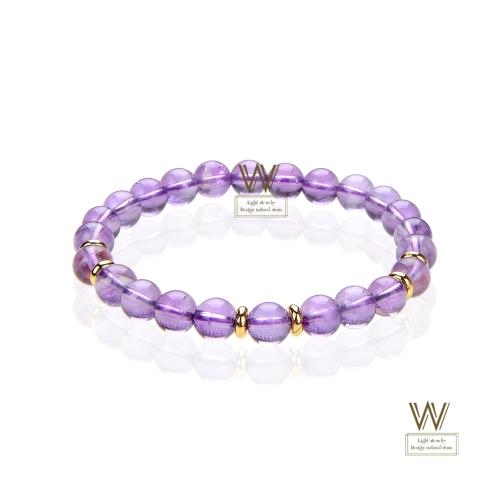 【w-jewelry】正宗巴西冰透紫水晶手鍊6MM(11040544)