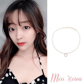 【MISS KOREA】韓國設計溫柔氣質甜美珍珠愛心項鍊