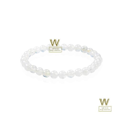 【w-jewelry】頂級冰透泛藍光月光石手珠(7MM)