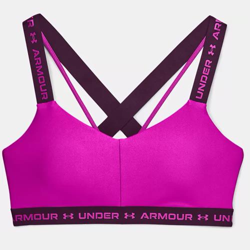 UNDER ARMOUR UA Crossback 女裝 運動內衣 低強度 慢跑 訓練 休閒 透氣 螢光粉【運動世界】1361033-660