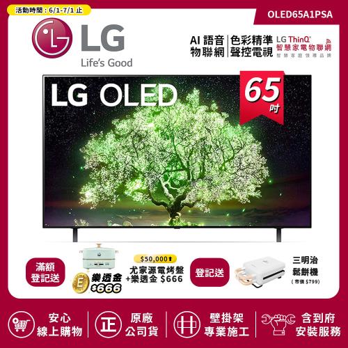 【LG 樂金】65吋 OLED 入門-A1系列 AI 4K 物聯網電視 OLED65A1PSA(送基本安裝)