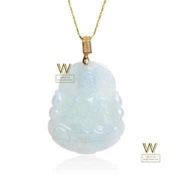 【w-jewelry】天然翡翠大尺寸保瓶觀音(G-10111-5)