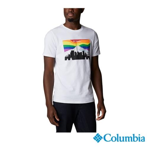 Columbia 哥倫比亞 男款- UPF50快排短袖上衣-白色 UAE08060WT