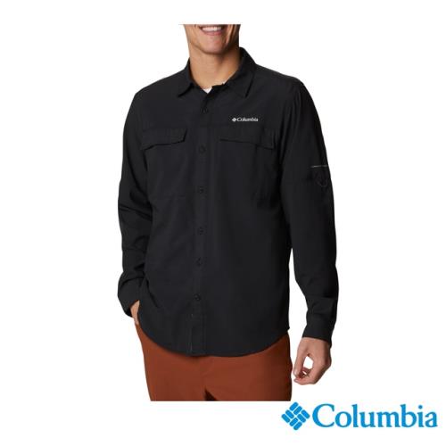 Columbia 哥倫比亞 男款-涼感快排長袖襯衫-黑色 UAE08030BK