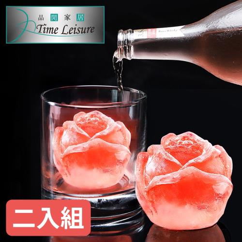 Time Leisure 情人佳節唯美玫瑰花威士忌冰球模具 61x51mm/2入