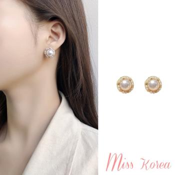 【MISS KOREA】韓國設計S925銀針唯美浪漫珍珠耳環