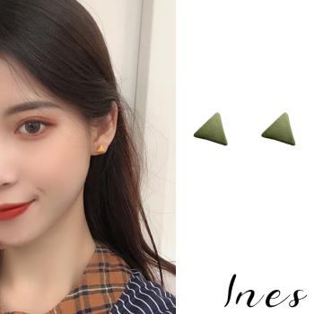 【INES】韓國設計S925銀針復古小巧幾何三角形耳環 (2色任選)
