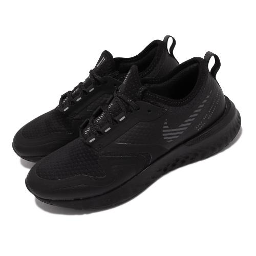 Nike 慢跑鞋 Odyssey React 2 運動 女鞋 海外限定 Shield防潑水 反光 避震 黑 銀 BQ1672-001