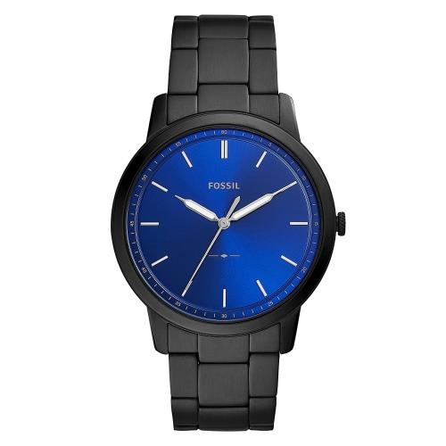 FOSSIL Minimalist 薄型簡約手錶-藍x鍍黑/44mm(FS5693)