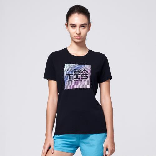 【BATIS 巴帝斯】煥彩印花棉質運動短袖上衣 - 女 - 兩色