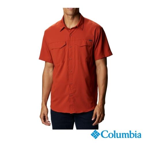 Columbia 哥倫比亞 男款-UPF40快排短袖襯衫-紅色 UAE15670RD