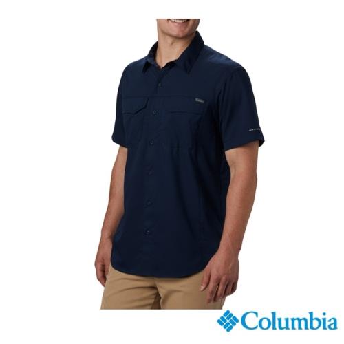 Columbia 哥倫比亞 男款-UPF40快排短袖襯衫-深藍 UAE15670NY