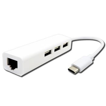 K-Line Type-C轉RJ45網絡卡/3孔HUB 蘋果macbook集線器