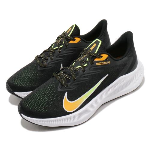 Nike 慢跑鞋 Zoom Winflo 7 運動 男鞋 氣墊 輕量 透氣 舒適 避震 路跑 健身 黑 黃 CJ0291007 [ACS 跨運動]