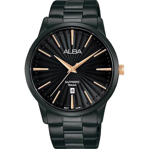 ALBA 雅柏 黑色藍寶石水晶手錶41mm( AG8K89X5/VJ32-X319SD)