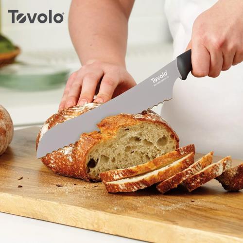 美國Tovolo 舒適握感不鏽鋼鋸齒麵包刀-21cm