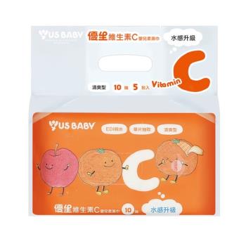 優生 維生素C嬰兒柔濕巾-清爽型10抽(5入)【愛買】