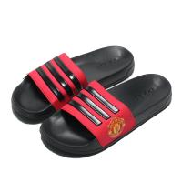 ADIDAS ADILETTE SHOWER 男款 足球 盾牌 拖鞋 大 黑紅 FW7072【TOP QUEEN】