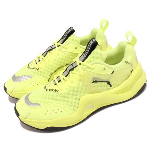 Puma 休閒鞋 Rise Neon Wns 復古 女鞋 微增高 穿搭推薦 街頭風 反光 螢光黃 黑 372444-01 [ACS 跨運動]