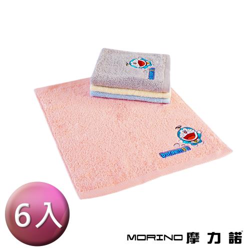 【MORINO】哆啦A夢Doraemon小叮噹 MIT純棉刺繡方巾/手帕 (6入組)