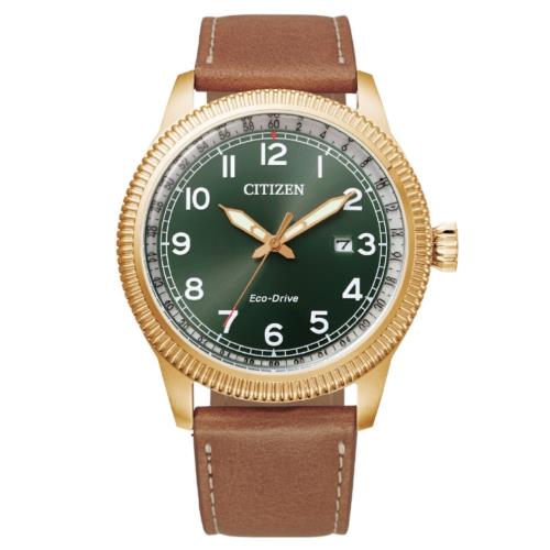 CITIZEN星辰 光動能 復古典雅皮革商務腕錶 BM7483-15X