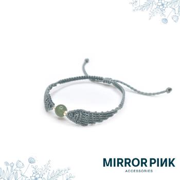 【MIRROR 皇宣緣】沉穩藍翡翠蠟線手鍊