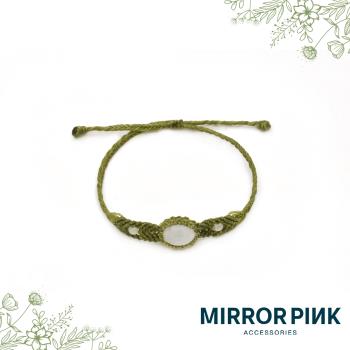 【MIRROR 皇宣緣】香草薄荷翡翠蠟線手鍊