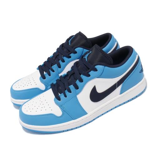Nike 休閒鞋 Air Jordan 1 Low 運動 男鞋 經典款 喬丹一代 UNC配色 穿搭 白 北卡藍 553558-144