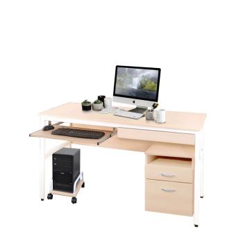 《DFhouse》 巴菲特電腦辦公桌(3色)+1抽1鍵+主機架+活動櫃