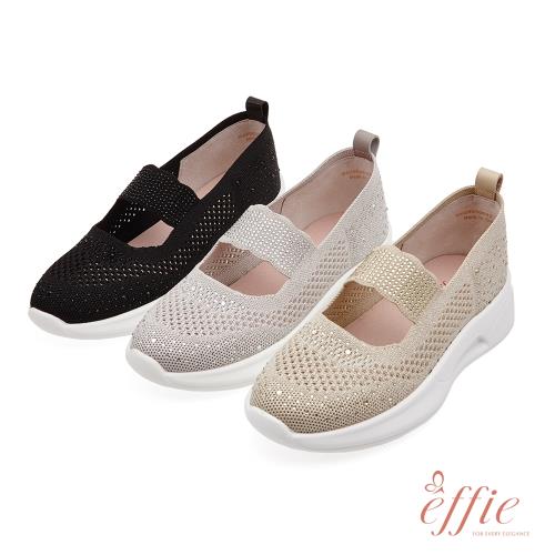 (下殺+快速到貨)[阿瘦集團]effie 輕快律動-鑽飾點綴瑪麗珍氣墊休閒鞋